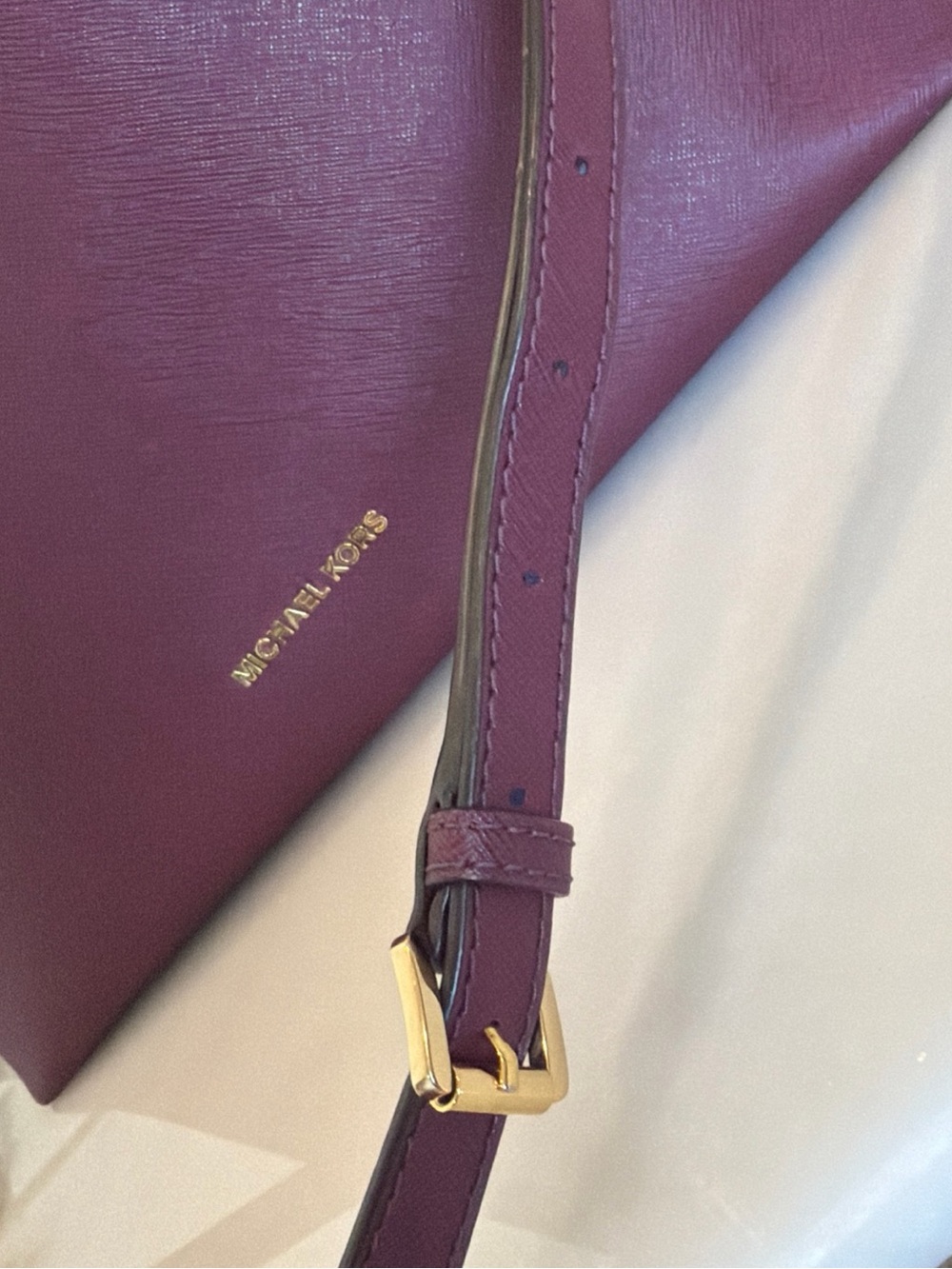 Michael Kors Purple Saffiano Leather Crossbody - Picture 4 of 15